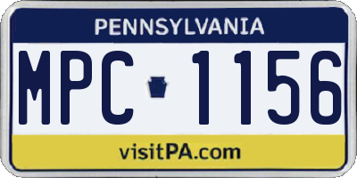 PA license plate MPC1156