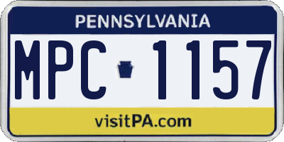 PA license plate MPC1157