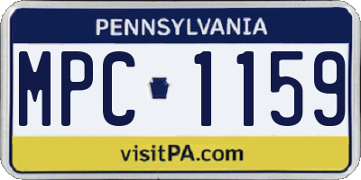 PA license plate MPC1159