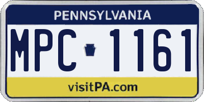 PA license plate MPC1161