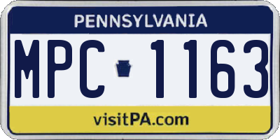 PA license plate MPC1163