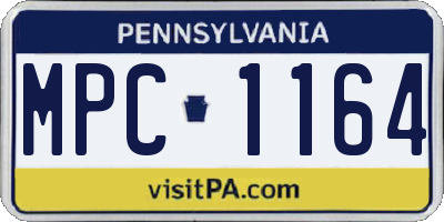 PA license plate MPC1164