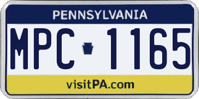 PA license plate MPC1165
