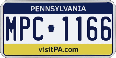 PA license plate MPC1166