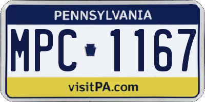 PA license plate MPC1167