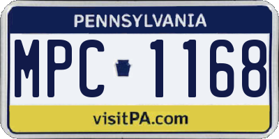 PA license plate MPC1168