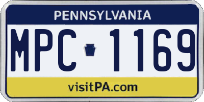 PA license plate MPC1169