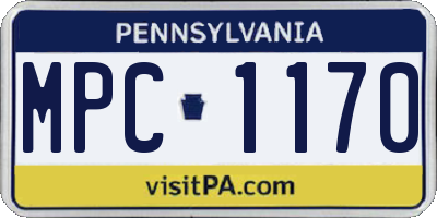 PA license plate MPC1170