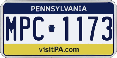 PA license plate MPC1173