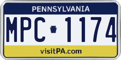 PA license plate MPC1174