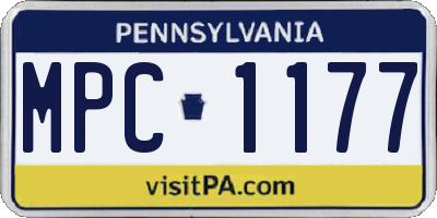 PA license plate MPC1177