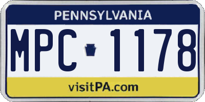 PA license plate MPC1178