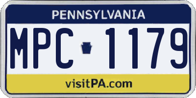 PA license plate MPC1179