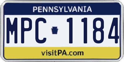 PA license plate MPC1184