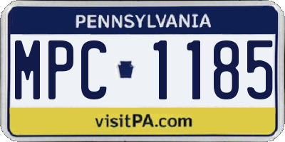 PA license plate MPC1185