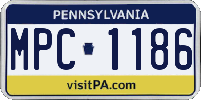 PA license plate MPC1186