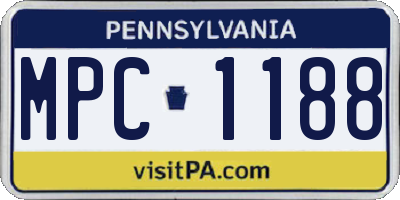 PA license plate MPC1188