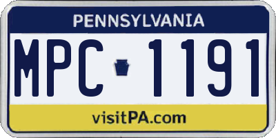 PA license plate MPC1191