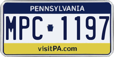 PA license plate MPC1197