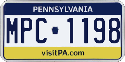 PA license plate MPC1198
