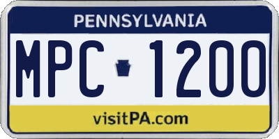 PA license plate MPC1200