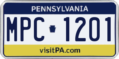 PA license plate MPC1201