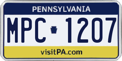 PA license plate MPC1207