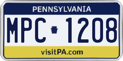 PA license plate MPC1208