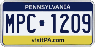 PA license plate MPC1209