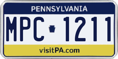PA license plate MPC1211
