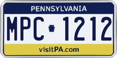 PA license plate MPC1212