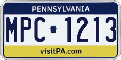 PA license plate MPC1213