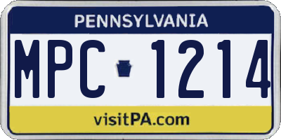 PA license plate MPC1214