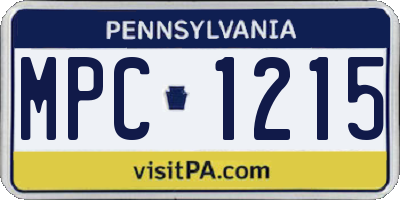 PA license plate MPC1215