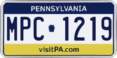 PA license plate MPC1219
