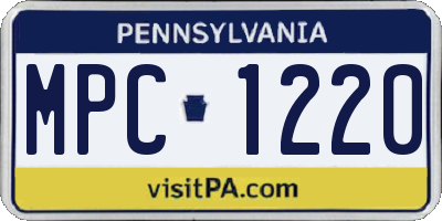 PA license plate MPC1220