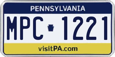 PA license plate MPC1221