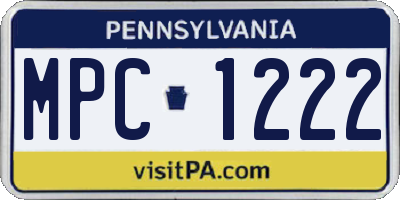 PA license plate MPC1222