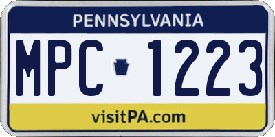 PA license plate MPC1223