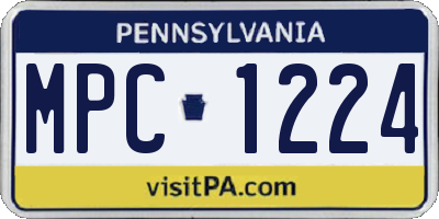 PA license plate MPC1224