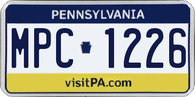 PA license plate MPC1226