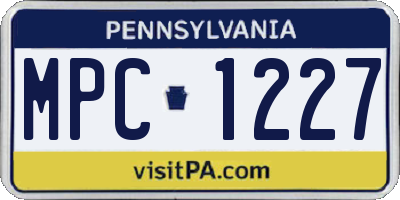 PA license plate MPC1227