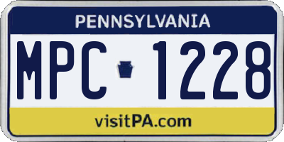 PA license plate MPC1228