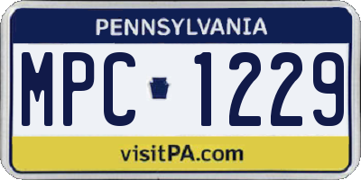 PA license plate MPC1229