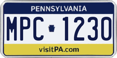PA license plate MPC1230