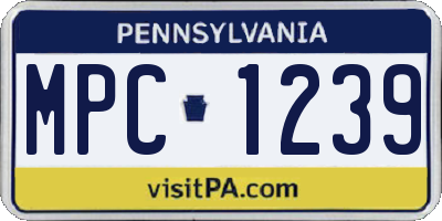 PA license plate MPC1239