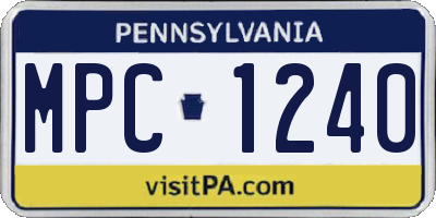 PA license plate MPC1240