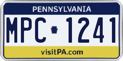 PA license plate MPC1241