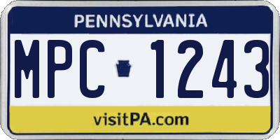 PA license plate MPC1243