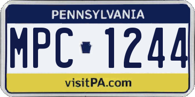 PA license plate MPC1244